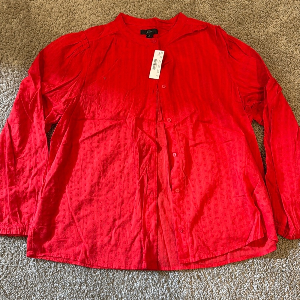 NWT J Crew Dot button down shirt - large